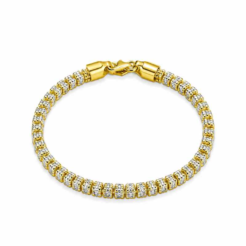 4.3mm ice chain bracelet in 925 sterling silver, gold plated, made in Italy