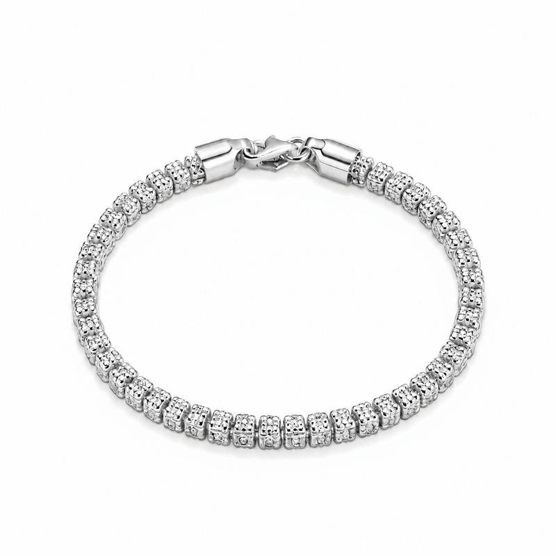 4.3mm ice chain bracelet in 925 sterling silver, polished finish, made in Italy