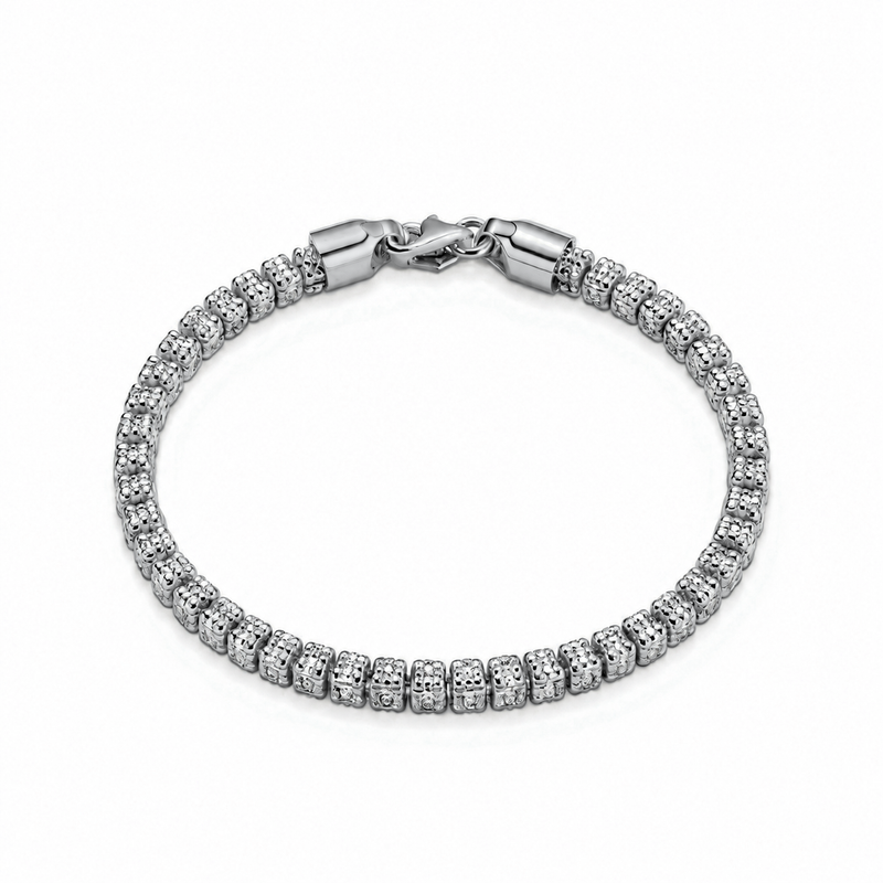 4.3mm ice chain bracelet in 925 sterling silver, rhodium plated, made in Italy
