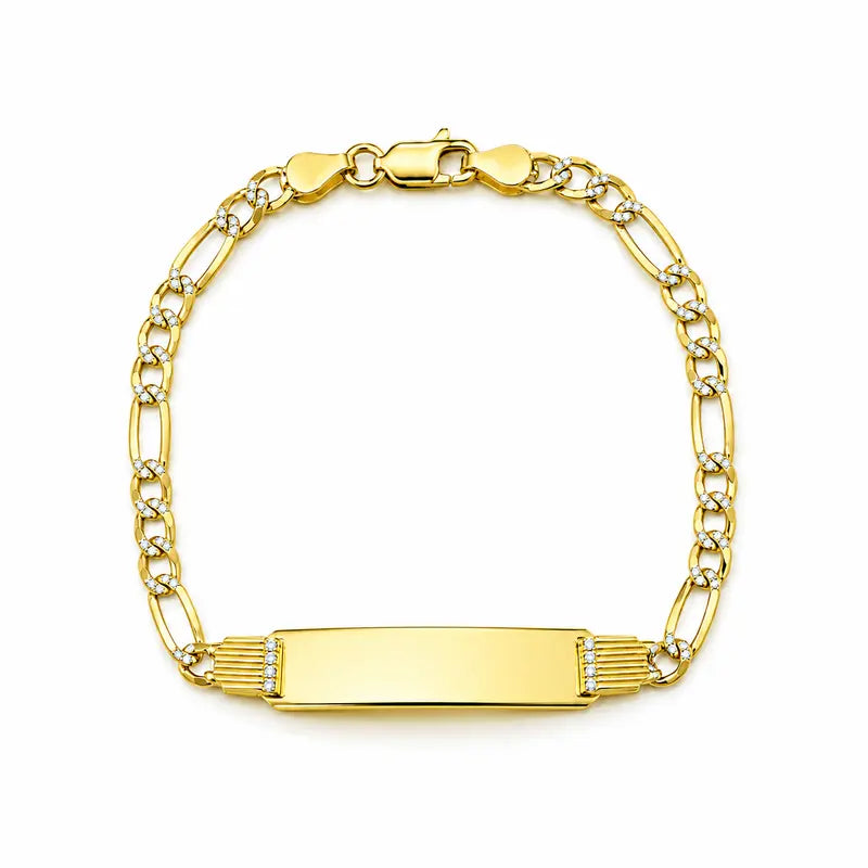 4mm ID Figaro bracelet in 925 sterling silver, two-tone, made in Italy