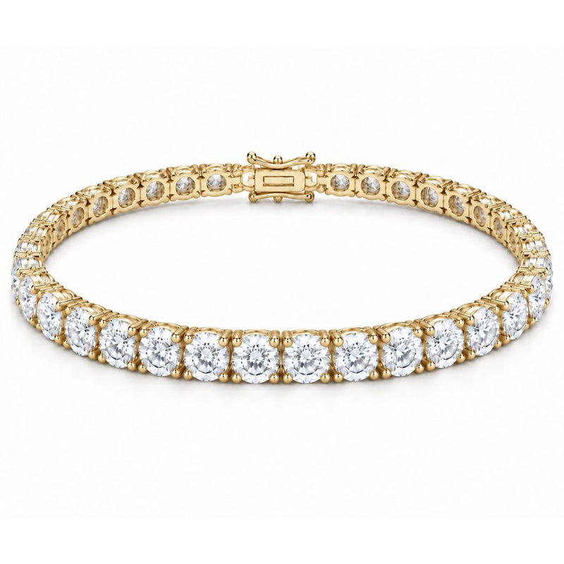 6mm tennis bracelet in 925 sterling silver, gold plated, set with cubic zirconia stones